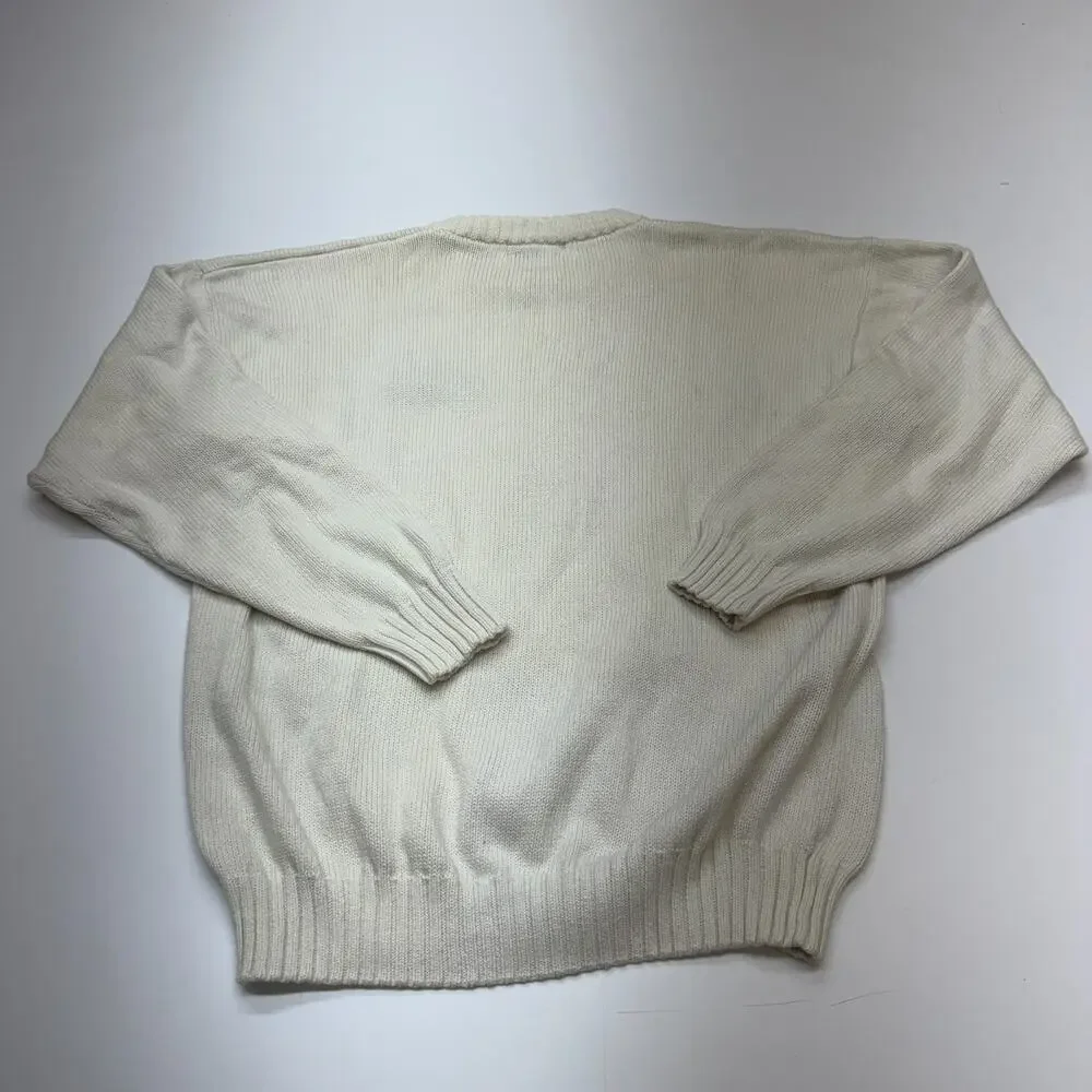 Vintage Y2K Cleveland Indians Guardians Antigua Cream Sweater Baseball Medium